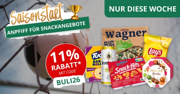 Knabberangebote zum Start der neuen Fussball Saison 2026/2027