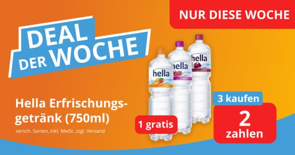 Deal der Woche: Hella Wasser - 3 kaufen & 2 zahlen